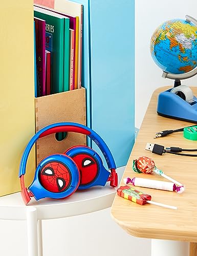LEXIBOOK Marvel Spiderman - Auriculares 2 en 1 Bluetooth y con Cable, Estilo para Jóvenes, Ideal para Estudio y Juegos, 