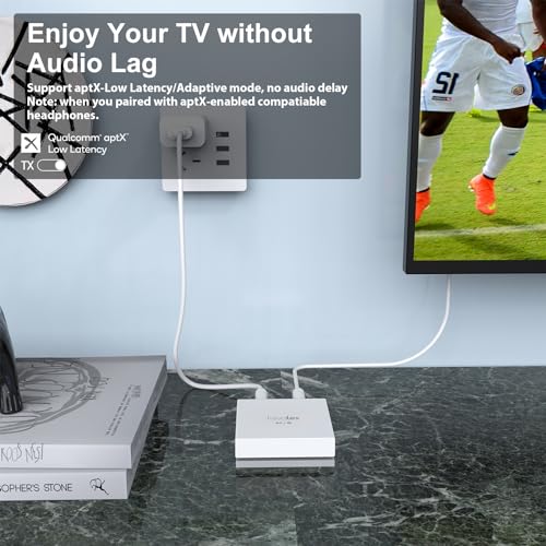 Transmisor Receptor Bluetooth 5.3 para TV, auriculares de 30H, baja latencia, para televisión y altavoces